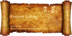 Kosina Eutim névjegykártya